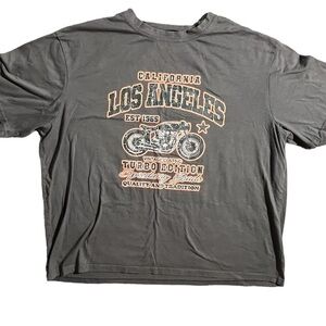 429-Los Angeles motorcycle grey and orange tshirt XL motorcycle #la #harley #ca